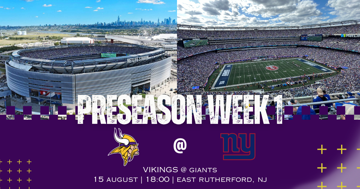 Preseason Week 1: Vikings vs Giants, Aug. 15, 2026 – how to watch, preview, injury report, predictions