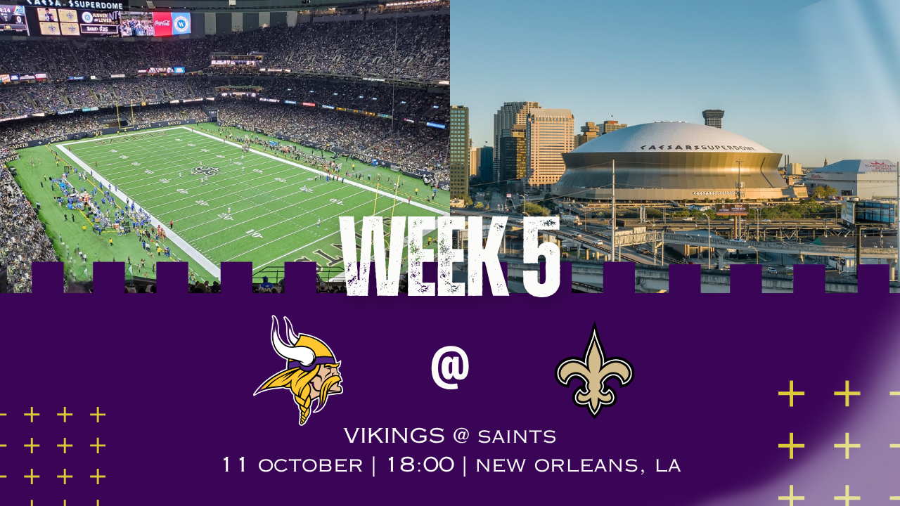 Week 5: Vikings vs Saints, Oct. 11, 2026 – how to watch, preview, injury report, predictions